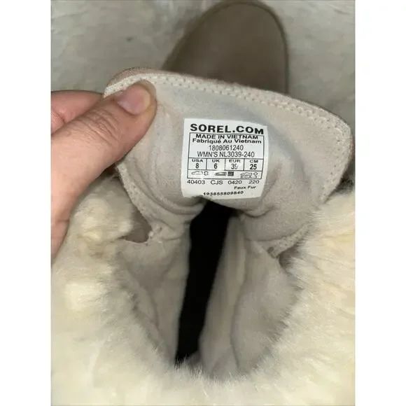 Sorel Suede Faux Fur Lined Boots Size 8 - Picture 9 of 10